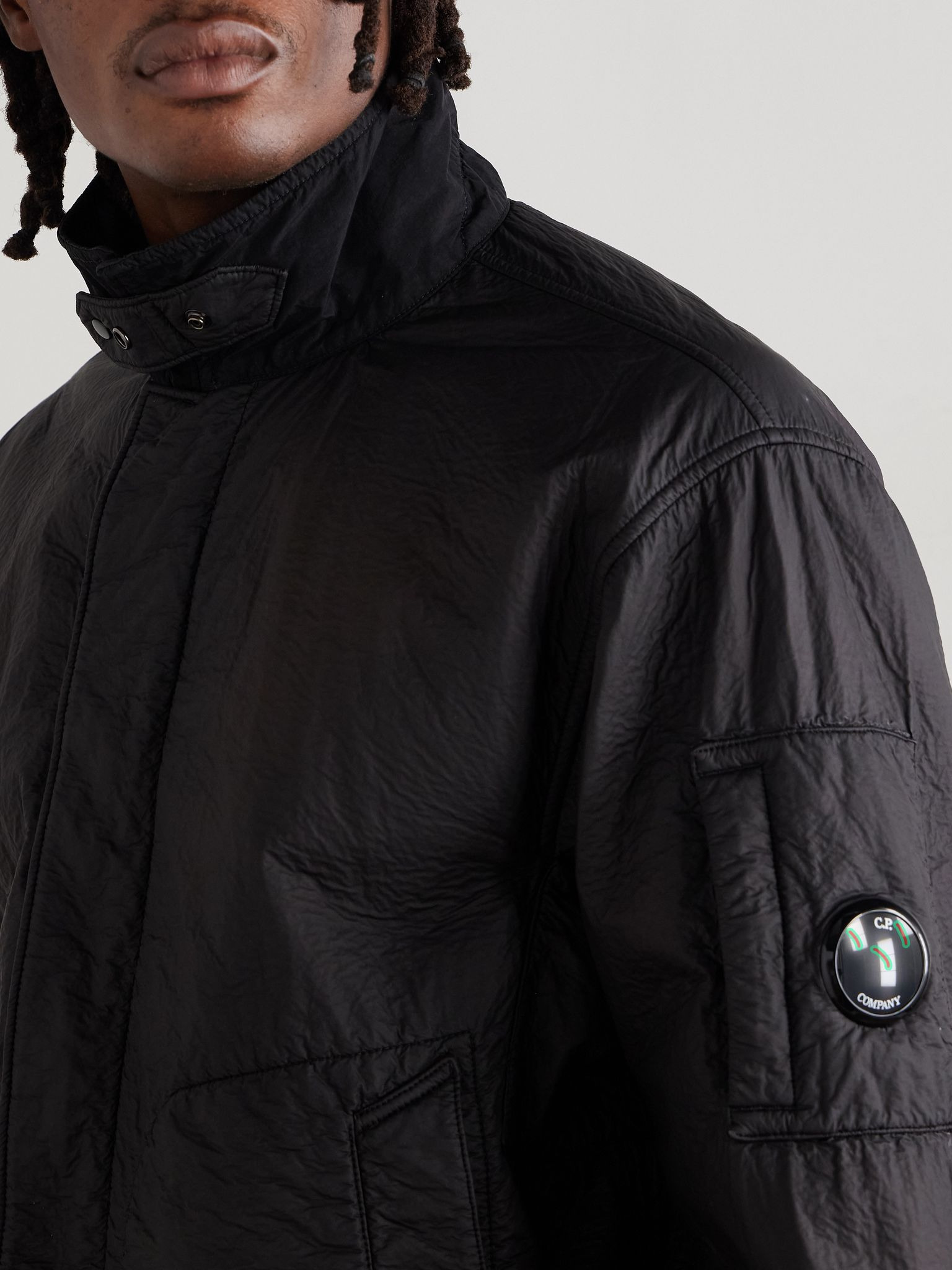 Logo-Appliquéd Feltro Bi-Film Jacket Black - 6