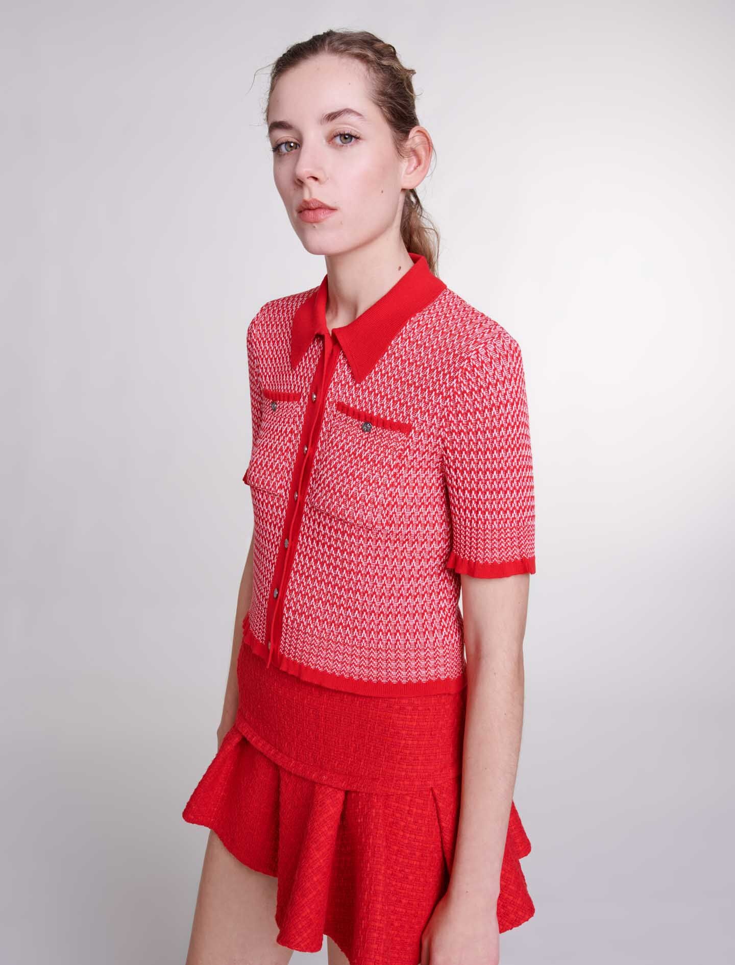 Asymmetrical tweed miniskirt - 7