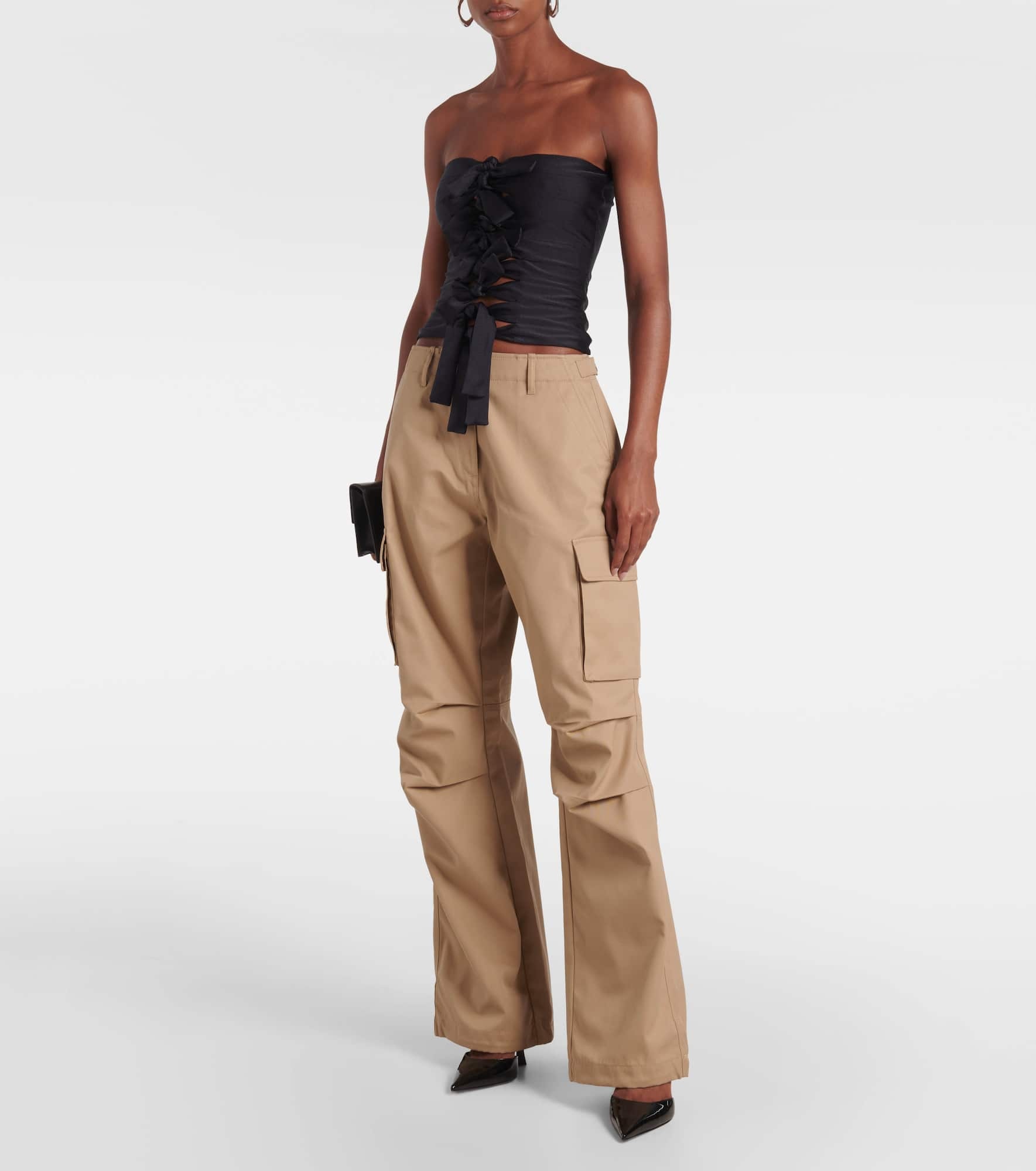 Knotted strapless jersey top - 2