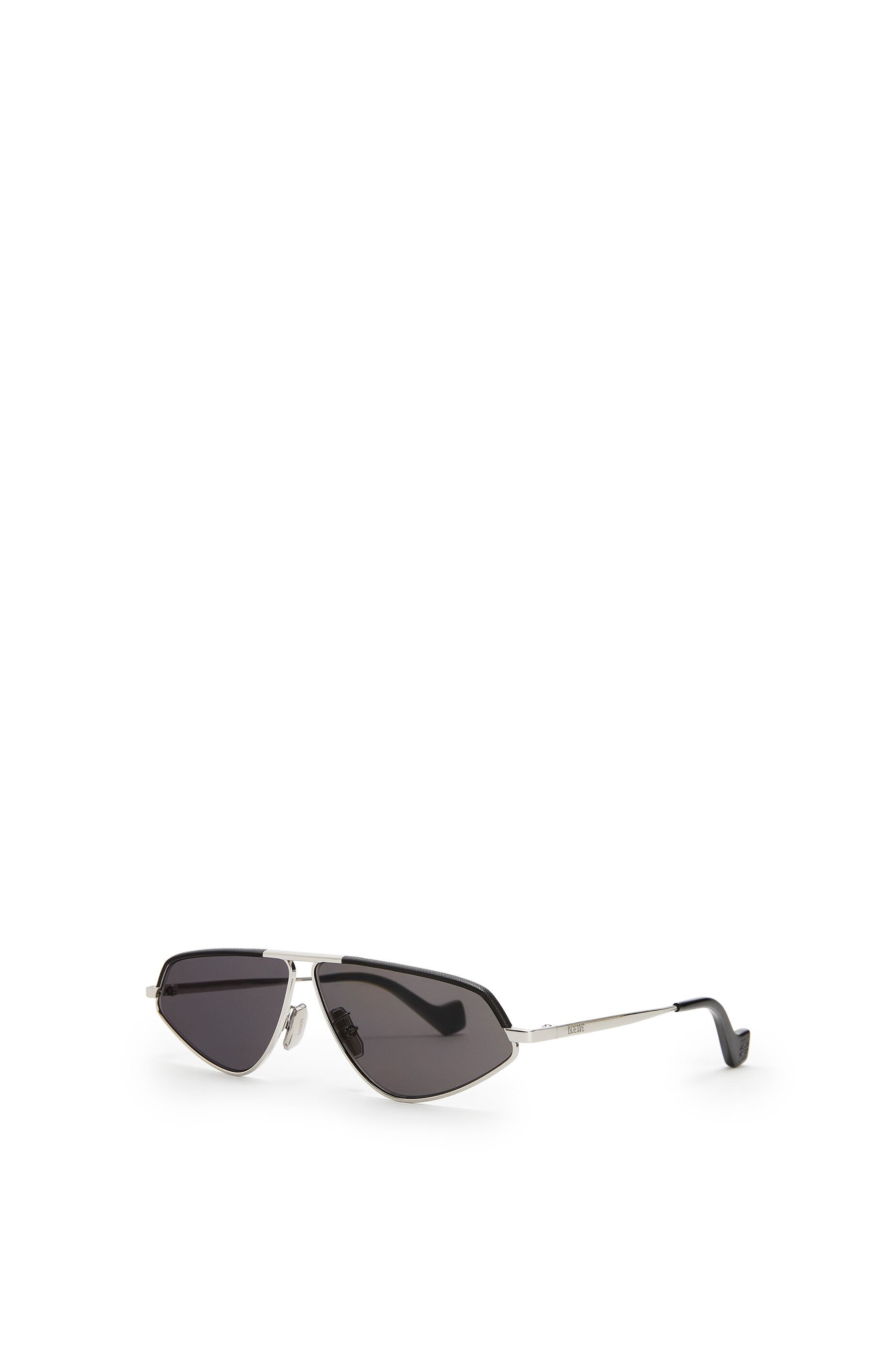 Leather geometric sunglasses - 3