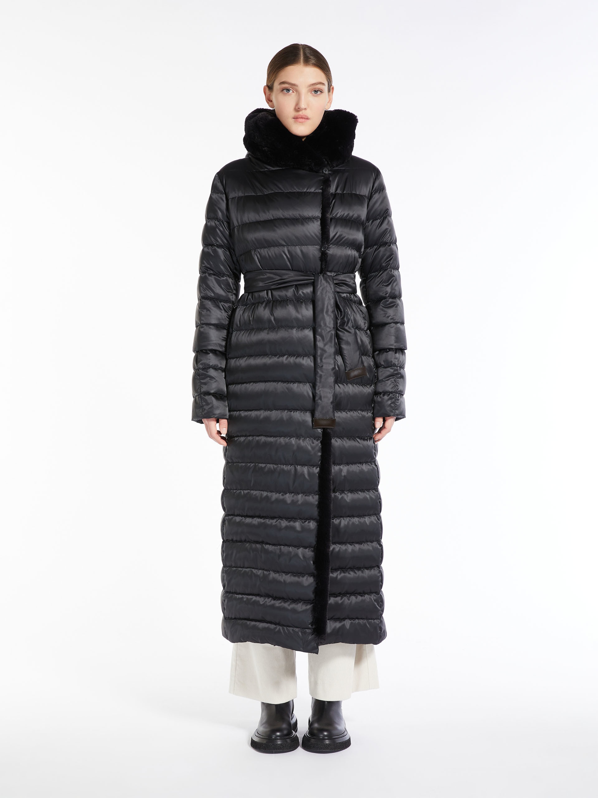 Max Mara NOVECI Reversible water-repellent satin robe coat  