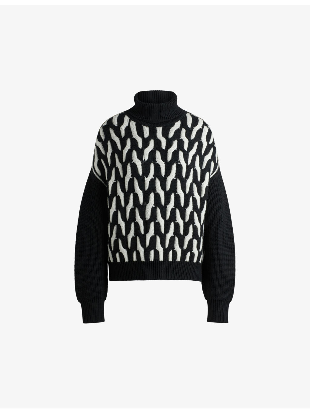 Turtleneck dropped-shoulder wool jumper - 1