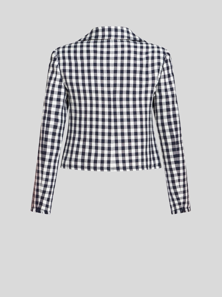 SHORT GINGHAM JACKET - 5