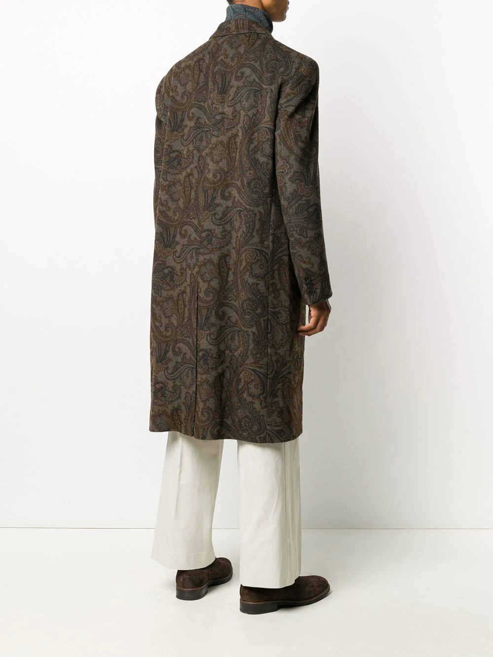 paisley-print mid-length coat - 4