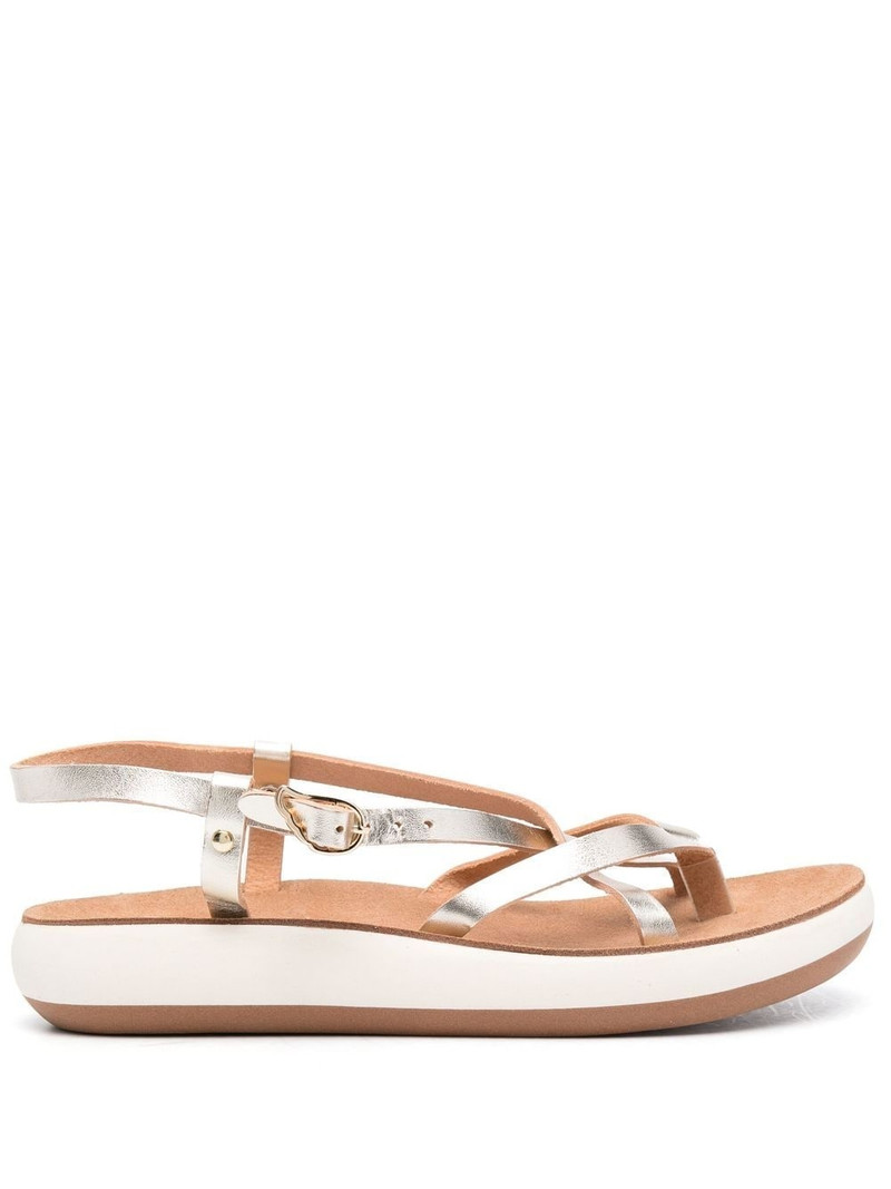 crossover-strap leather sandals 1