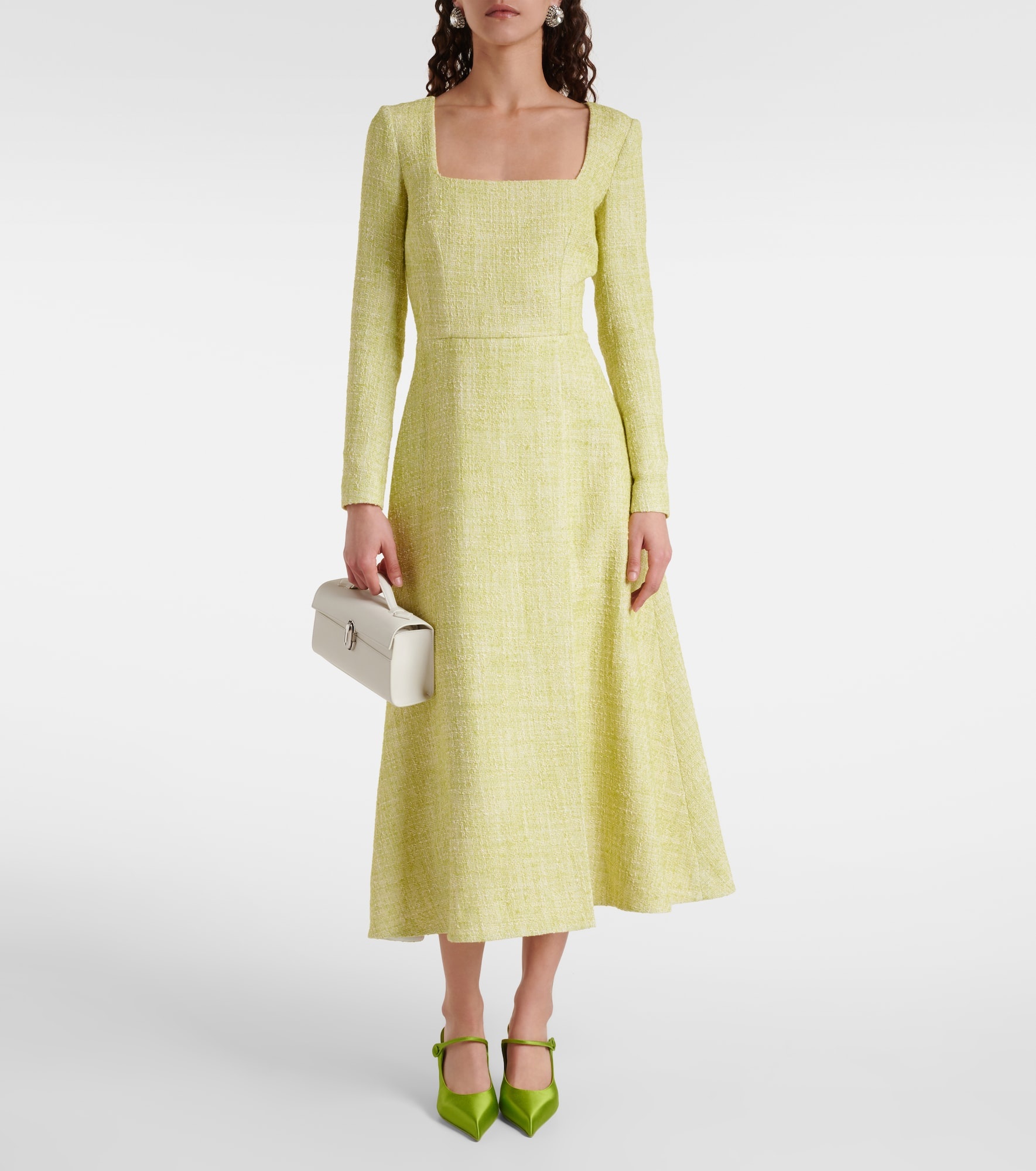Fara cotton-blend tweed midi dress - 2