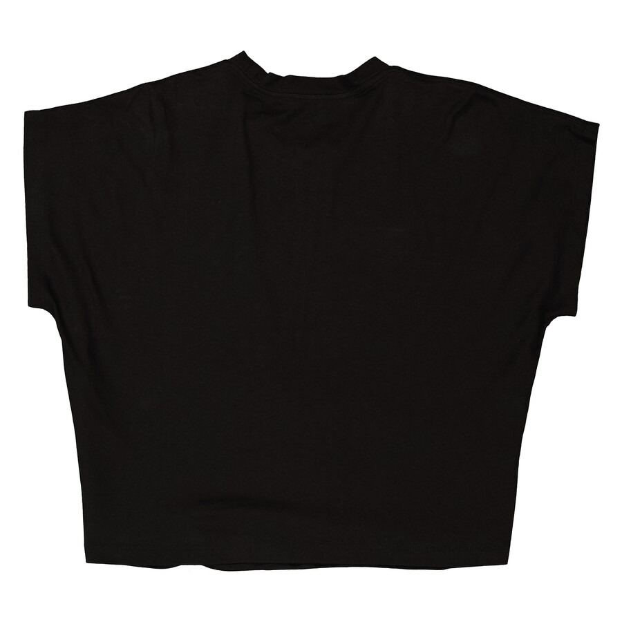 Balmain Ladies Striped Embroidered Cropped T-Shirt - 6