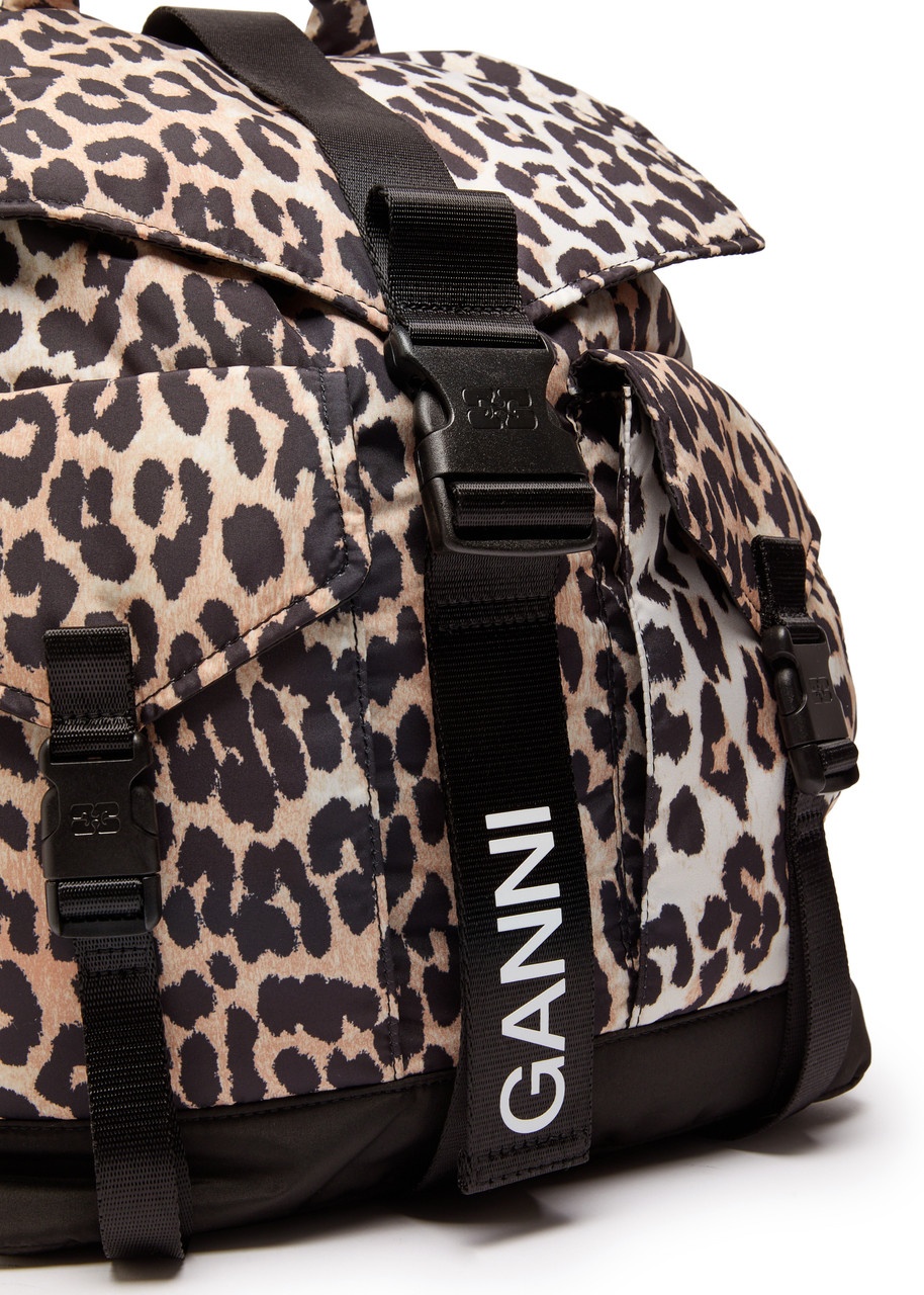 Ganni Leopard-print Nylon Backpack - 3