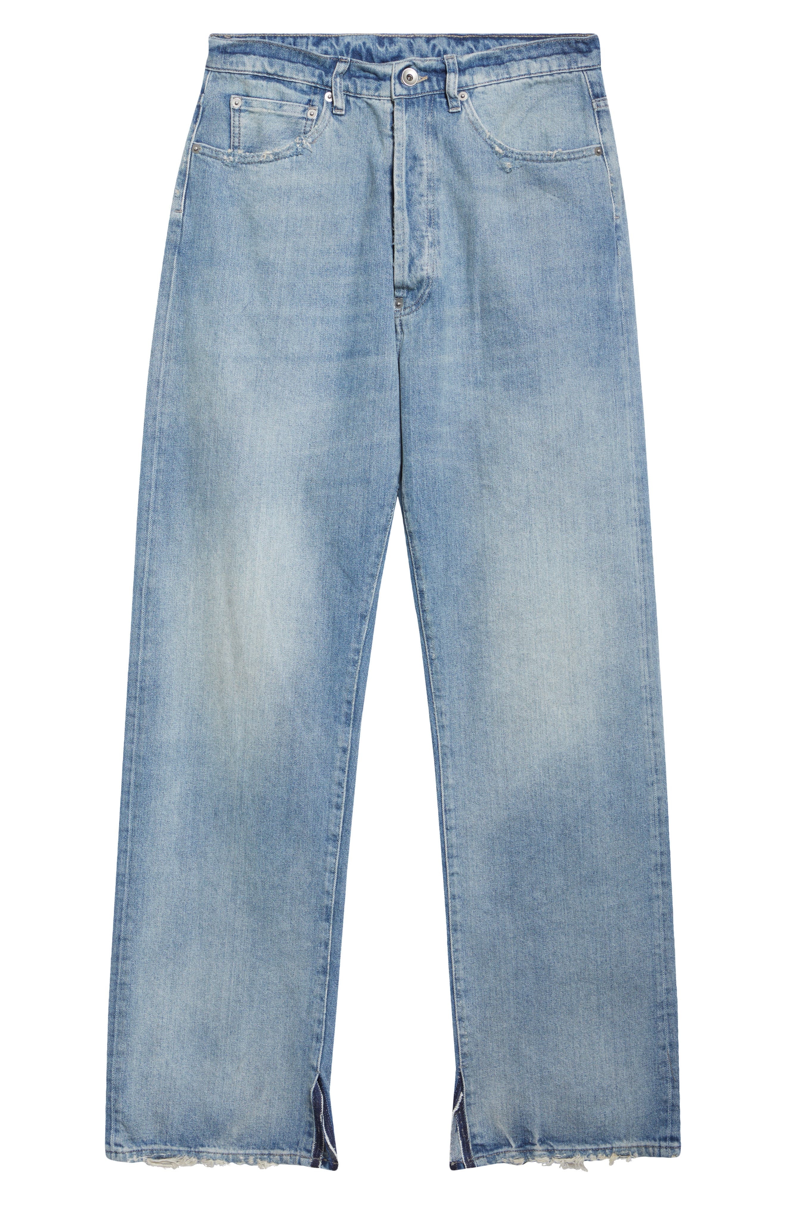 Maison Margiela Distressed Split Hem Five-Pocket Jeans in Light Blue at Nordstrom - 6