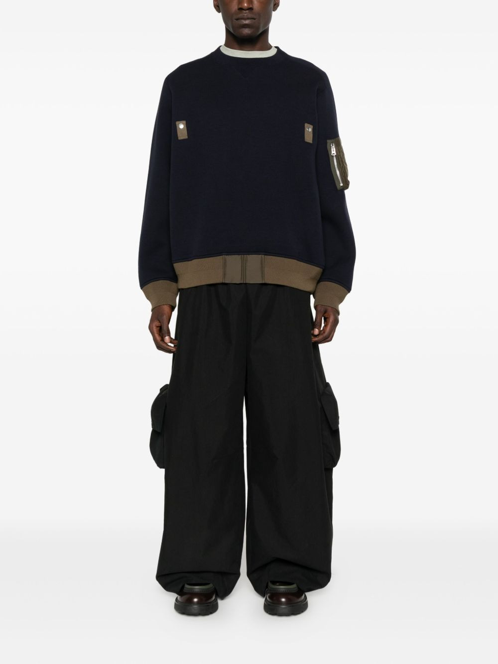 panelled zip-fastening sweater - 2