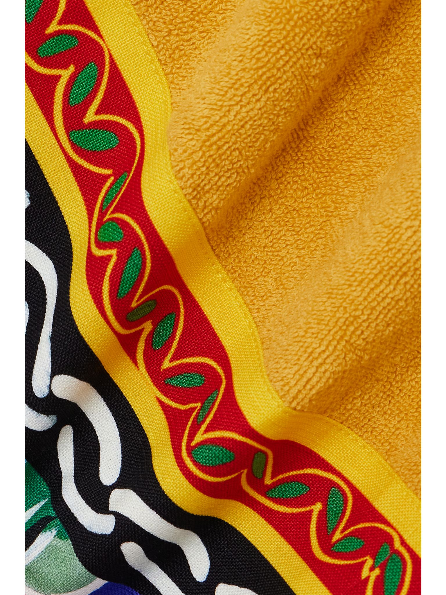 Printed cotton-terry robe Yellow - 4
