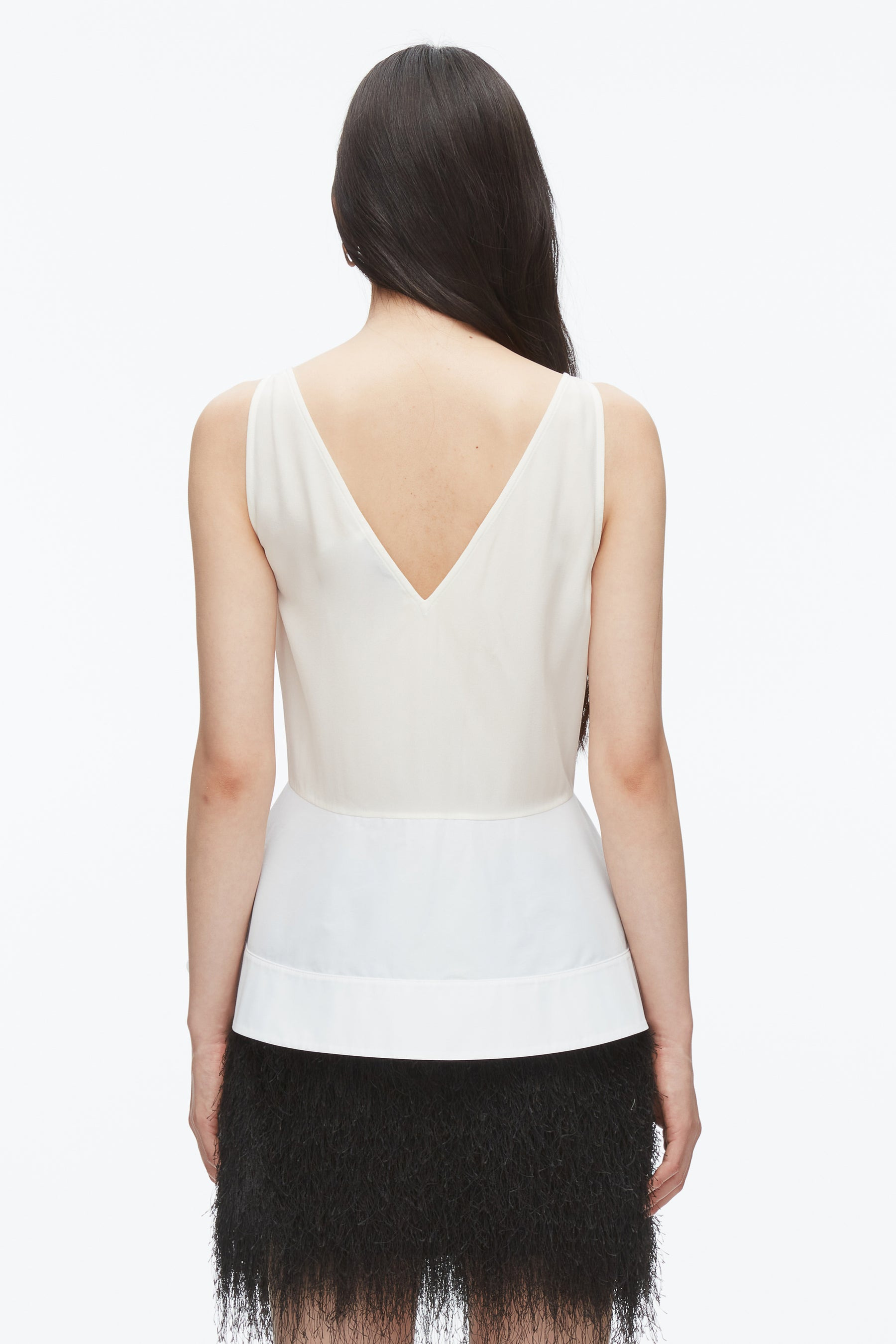 Chiffon Peplum Tank with Lace - 5