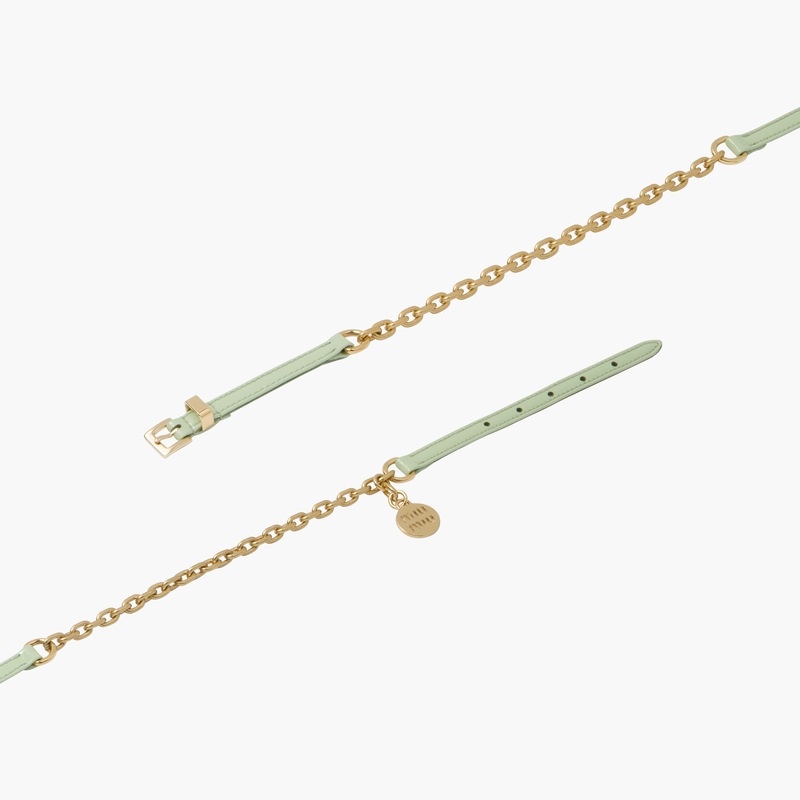 Leather belt with chain - 5