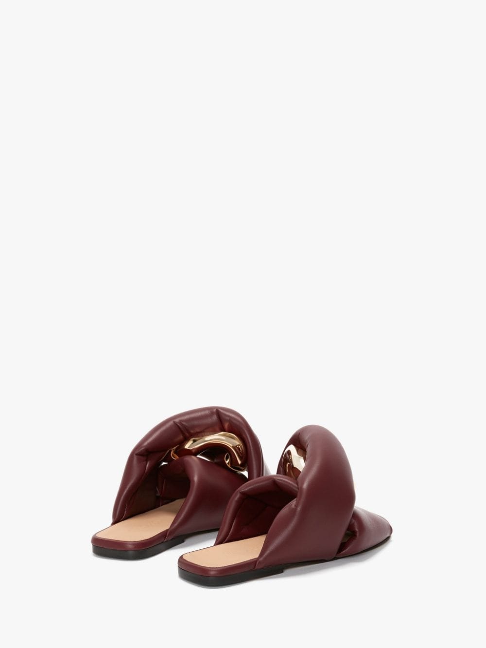 LEEATHER CHAIN TWIST FLAT SANDALS - 3