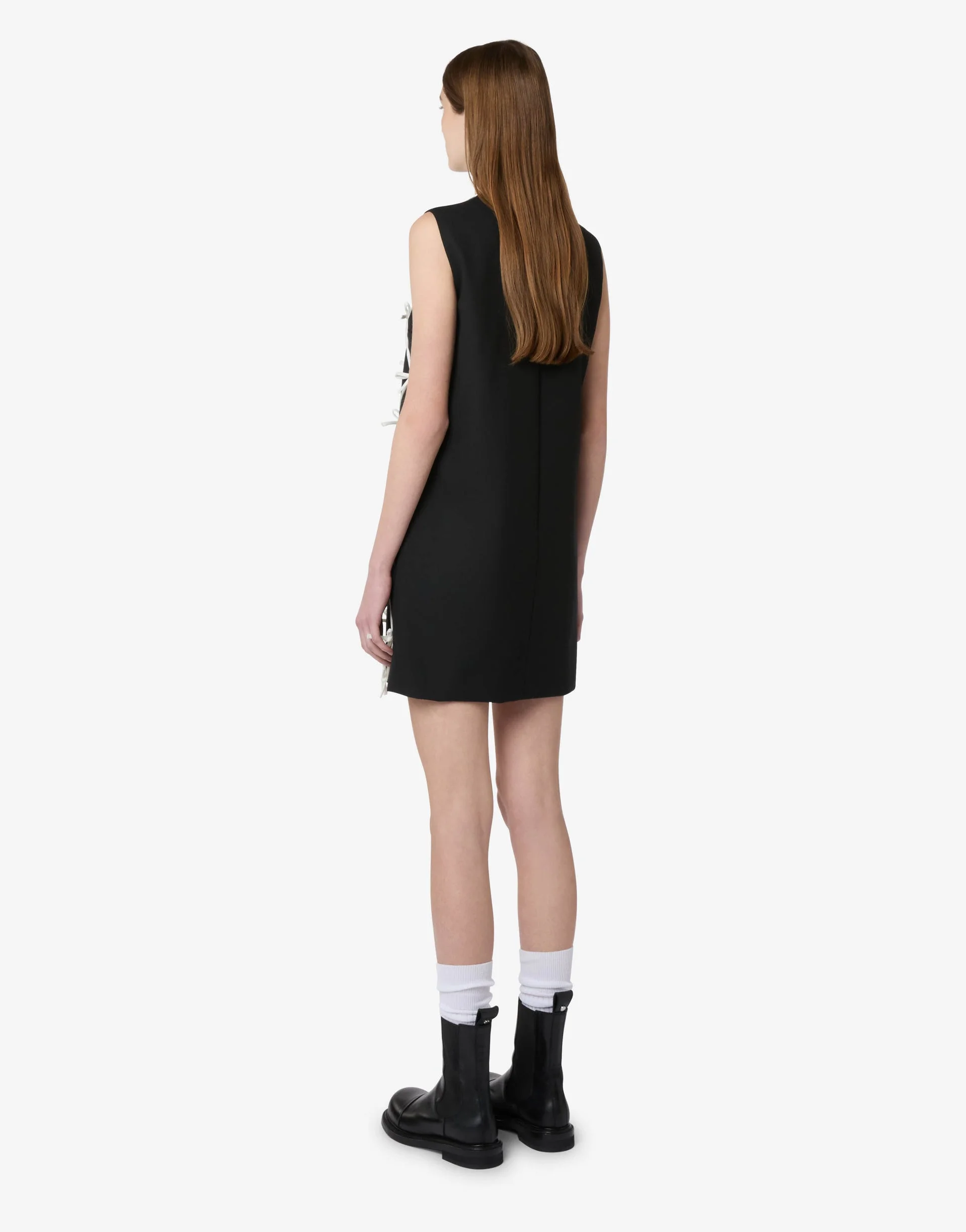WOOLEN DRESS WITH BOWS - 1