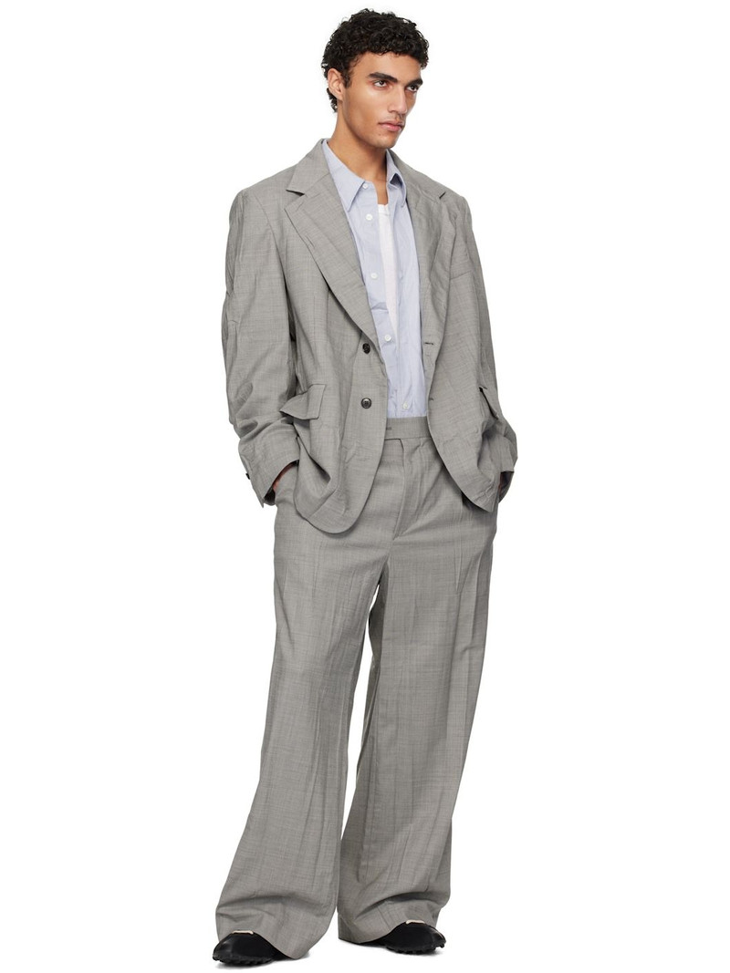 HED MAYNER Gray Crinkled Trousers outlook