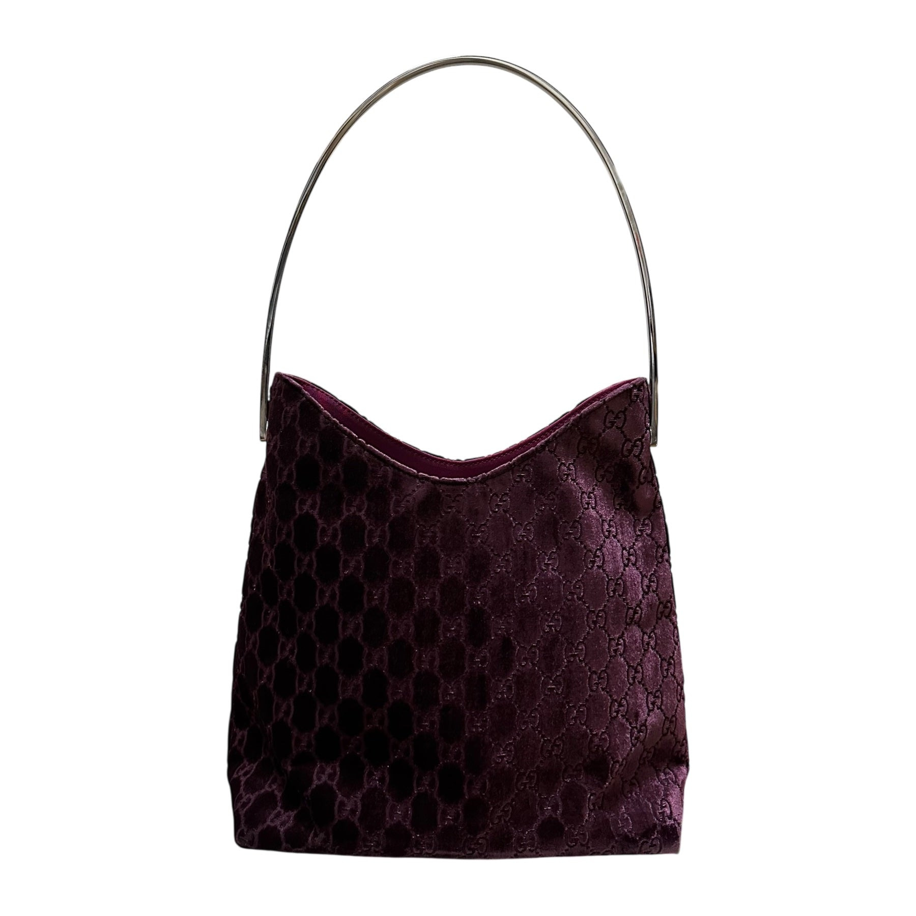 GUCCI Fall Winter 1997 Velvet GG Monogram Shoulder Bag - 2