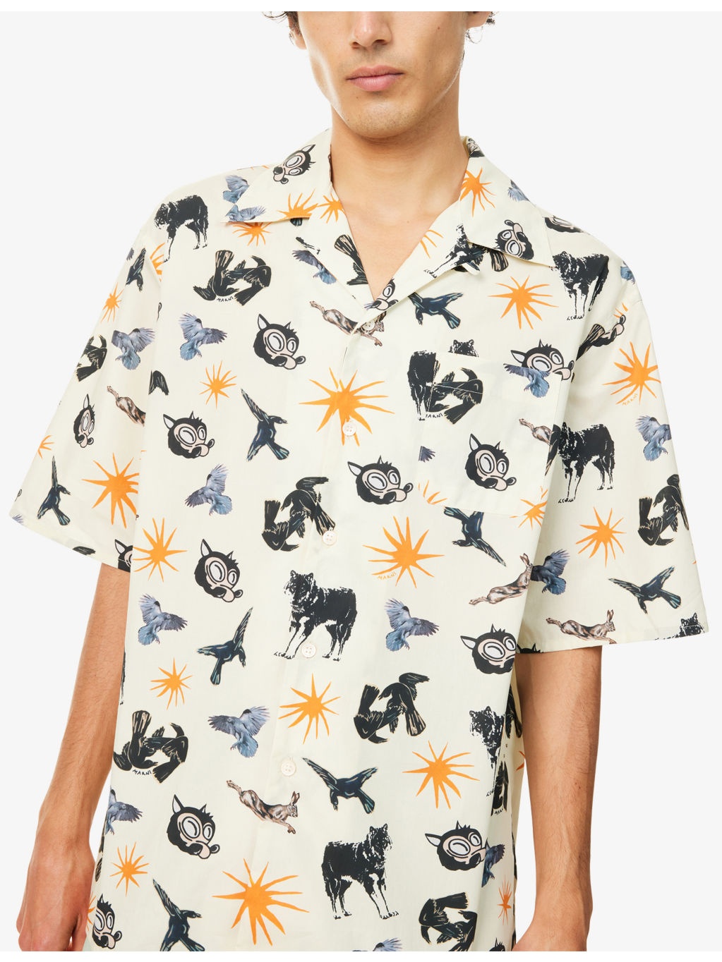 Notched-Collar Boxy-Fit Cotton Bowling Shirt - 5