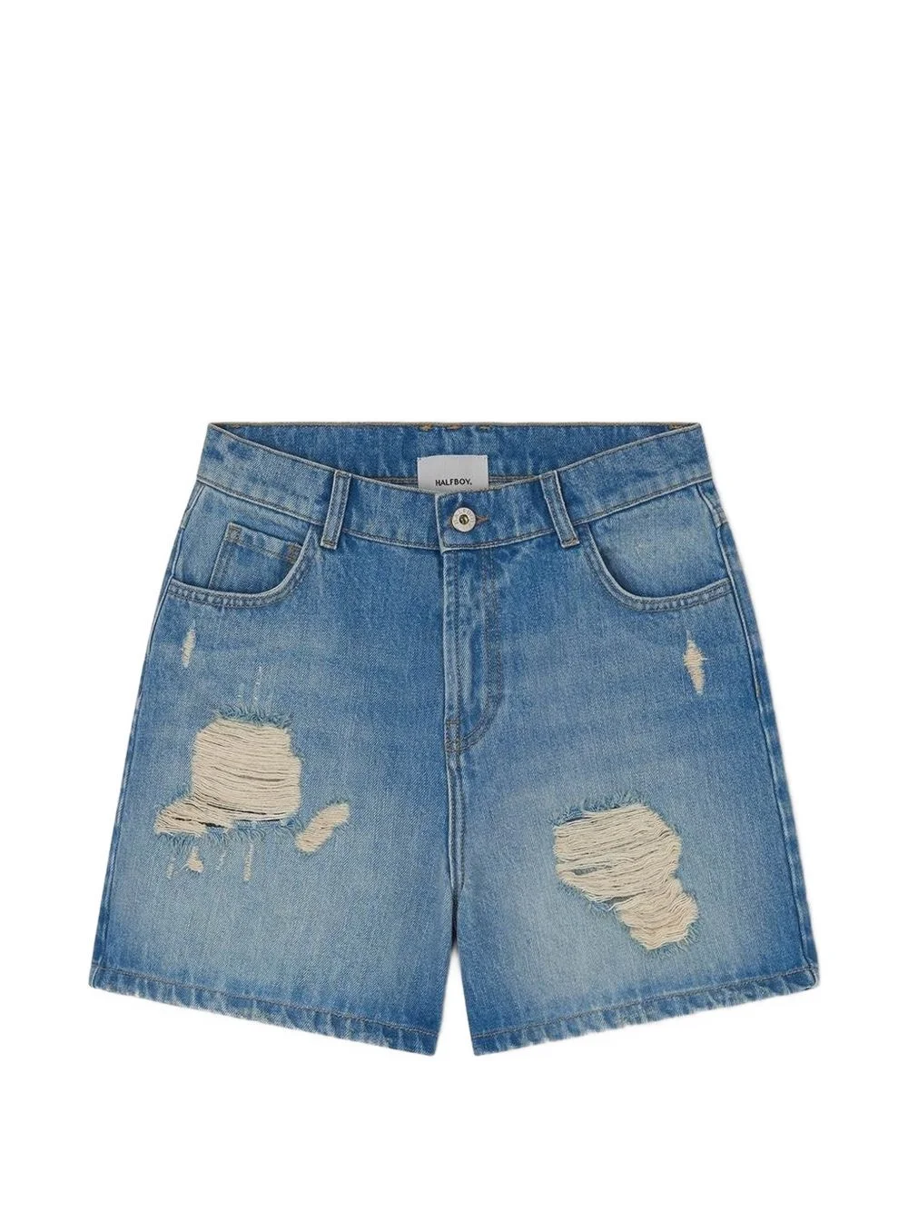 distressed-effect denim shorts - 1