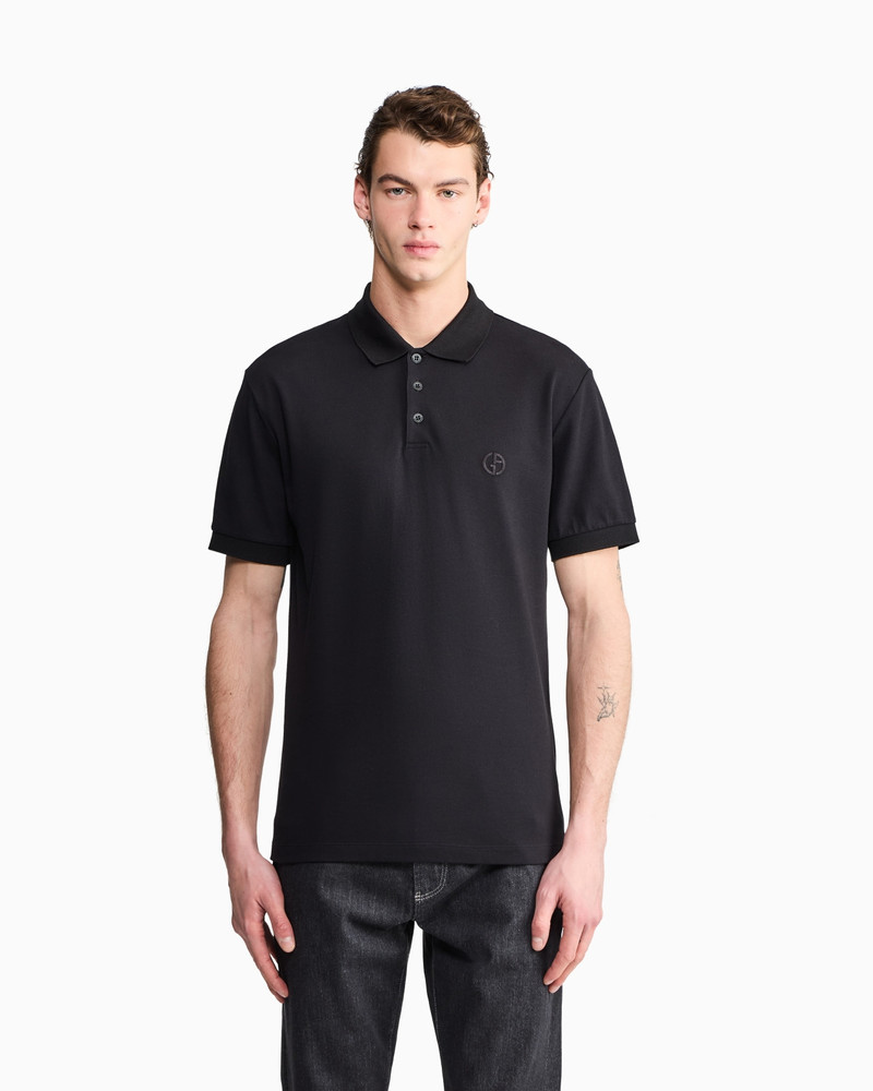 GIORGIO ARMANI Stretch cotton piqué polo shirt outlook