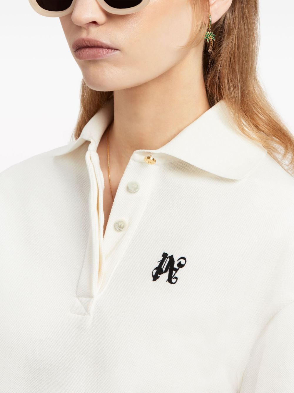 PA monogram cropped polo top - 6