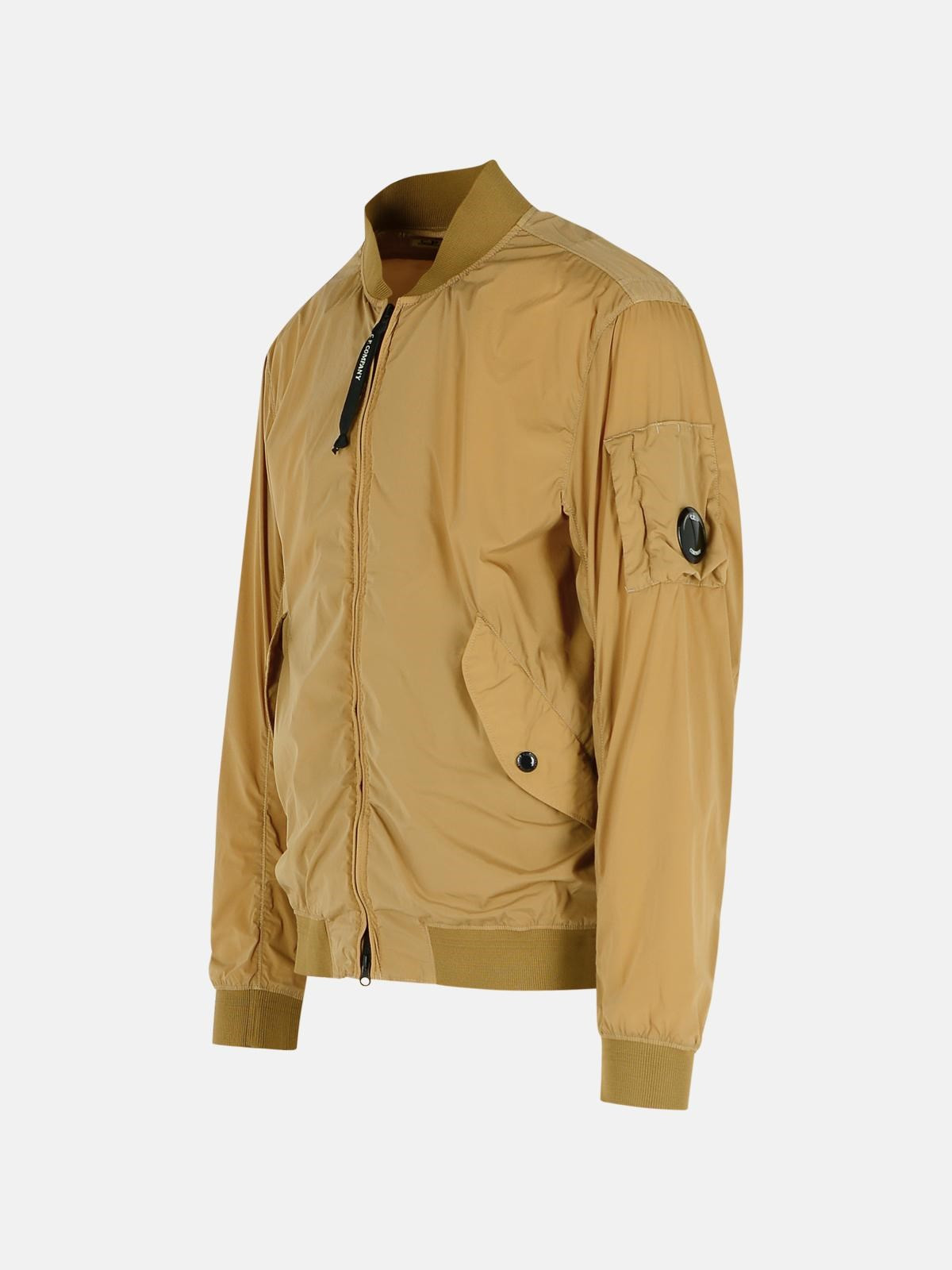 BROWN POLYAMIDE BOMBER JACKET - 2