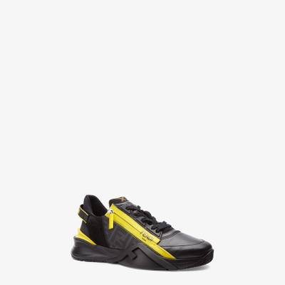 FENDI Black leather low-tops outlook