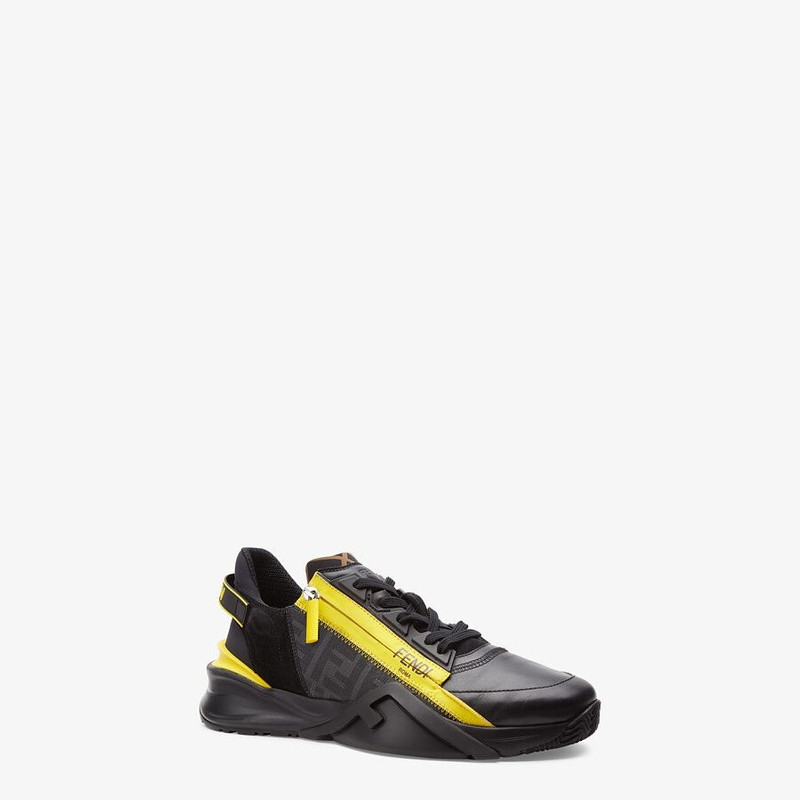 FENDI Black leather low-tops outlook