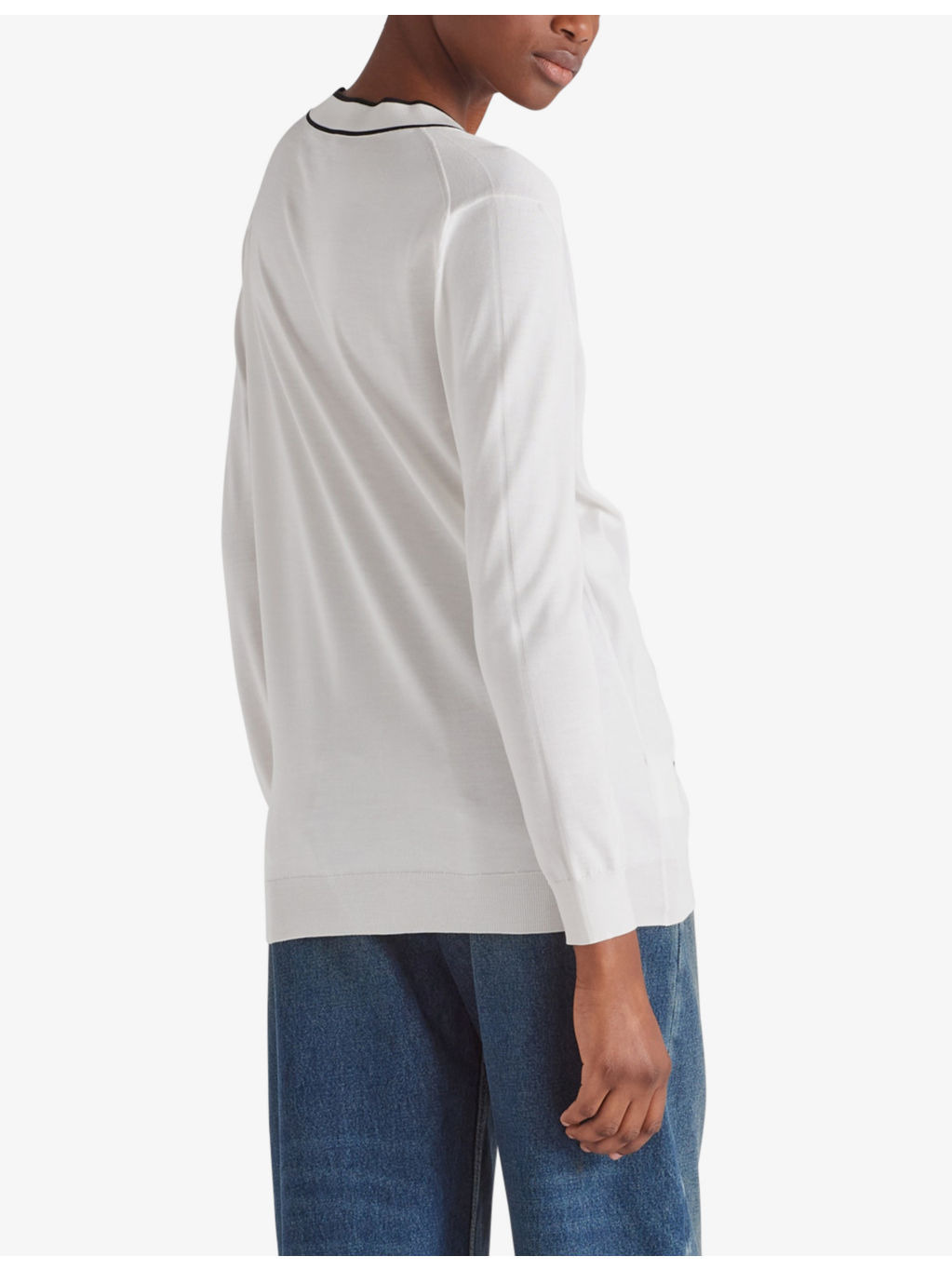 Intarsia-logo raglan-shoulder silk-blend cardigan - 4