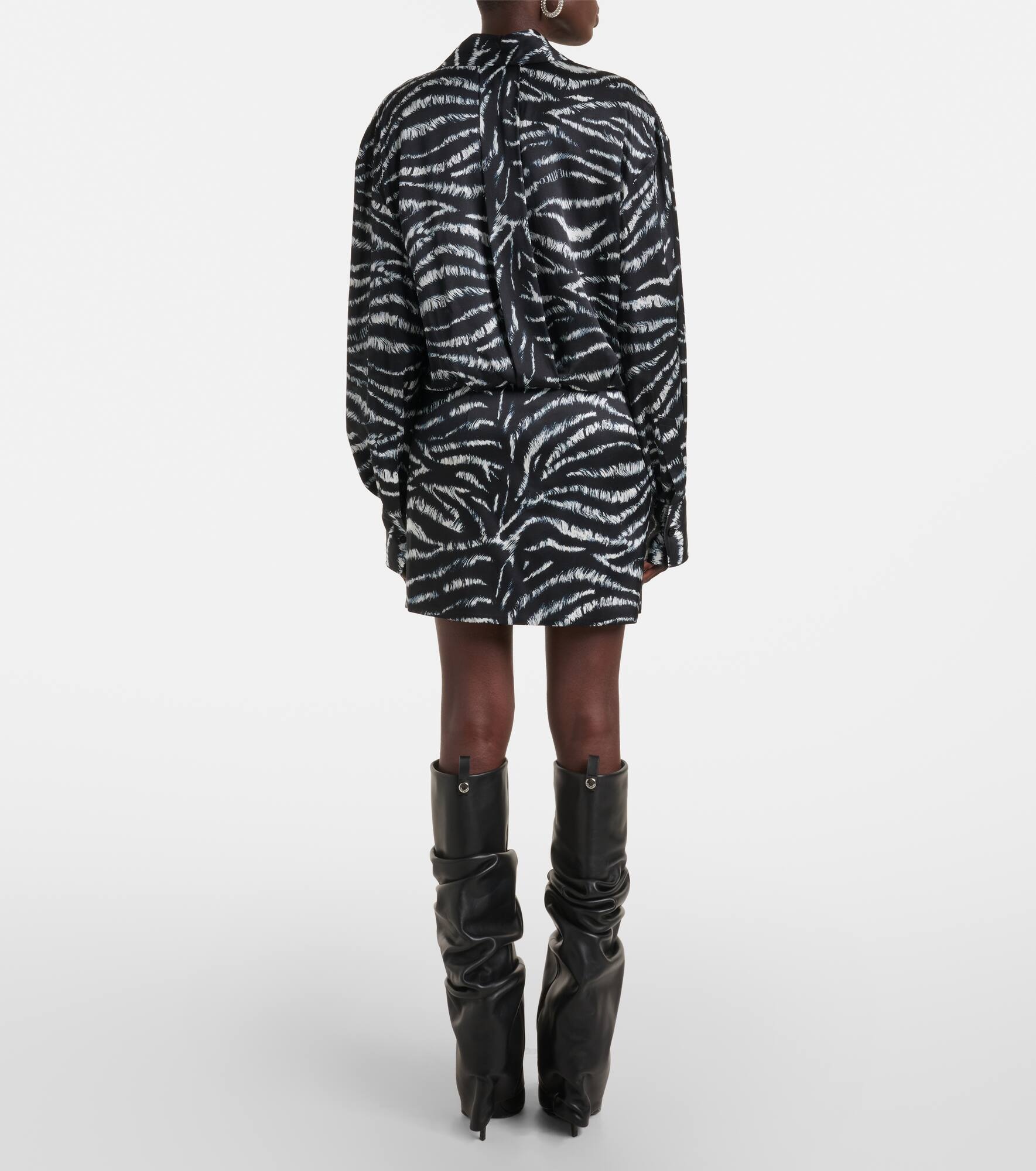 Silvye zebra-print satin shirt dress - 3