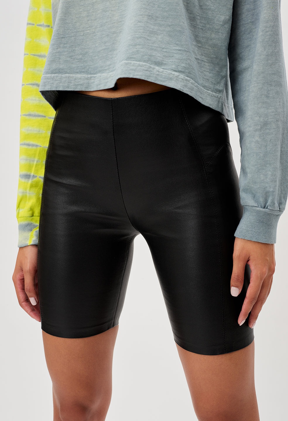 LEATHER BIKER SHORT - 2