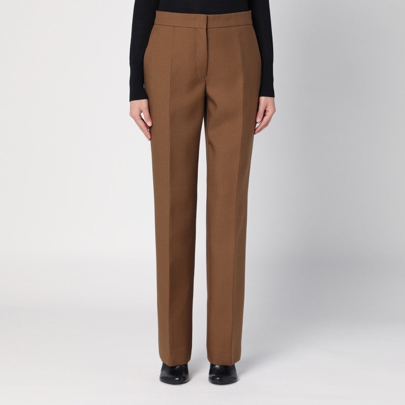 BROWN WOOL TROUSERS - 1