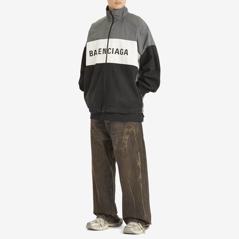 BALENCIAGA Balenciaga Black Denim Zip-Up Jacket outlook