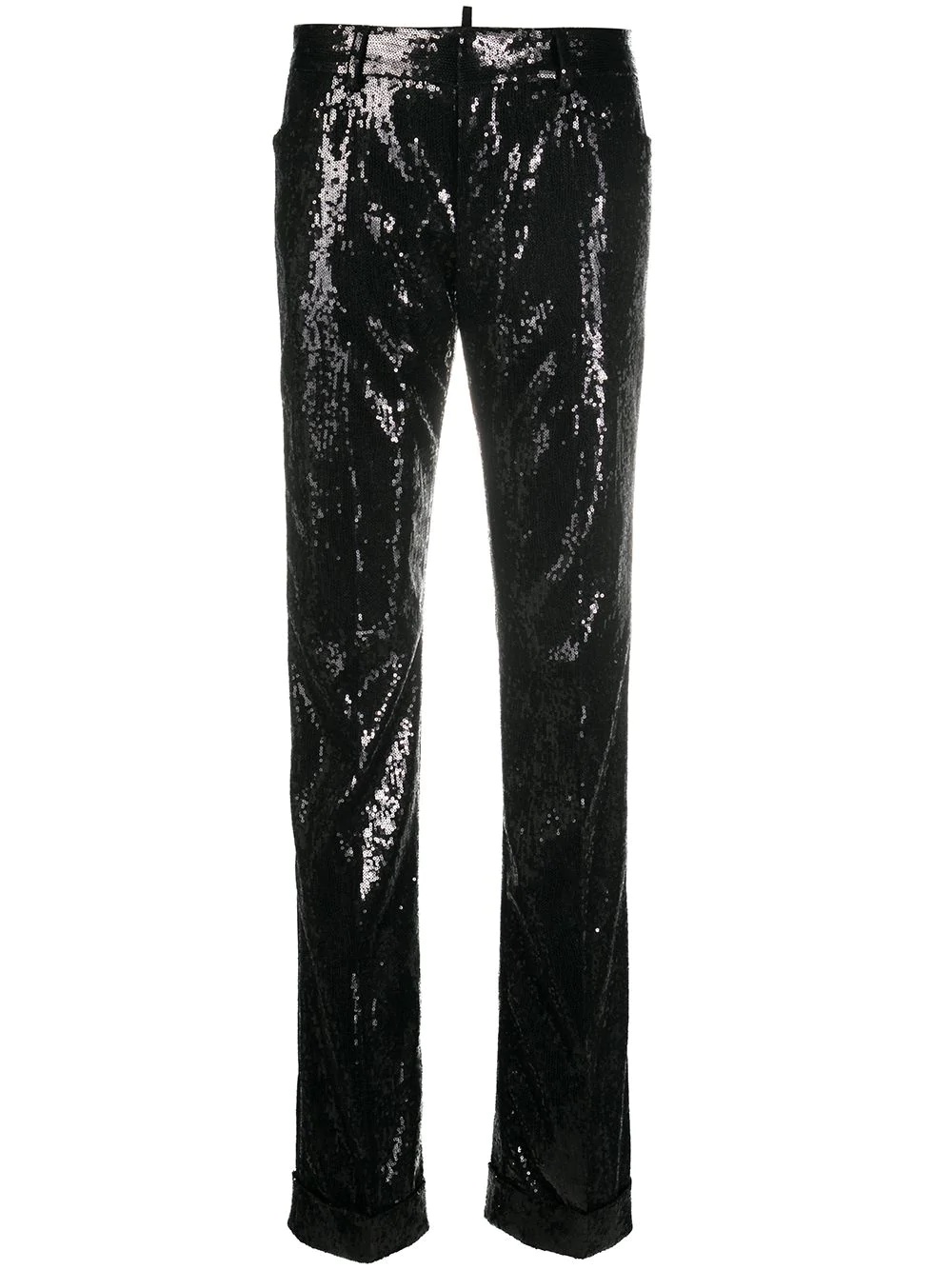 sequin embroidered straight trousers - 1