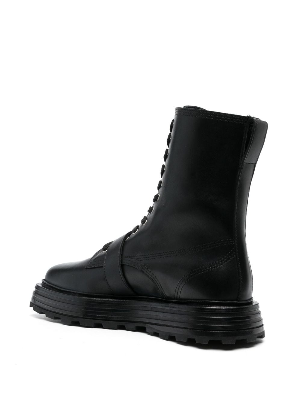 lace-up leather ankle boots - 3