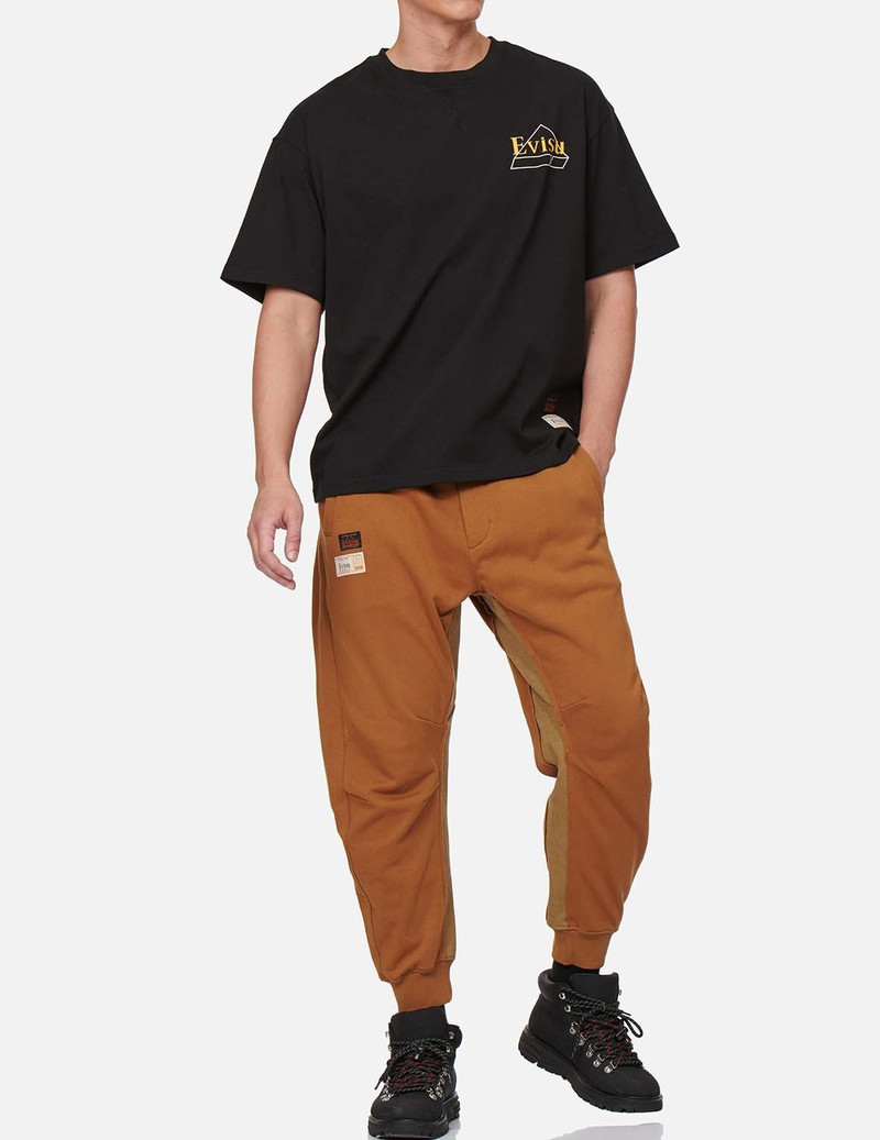 GODHEAD EMBROIDERED FABRIC-MIXED 3D SWEATPANTS 6