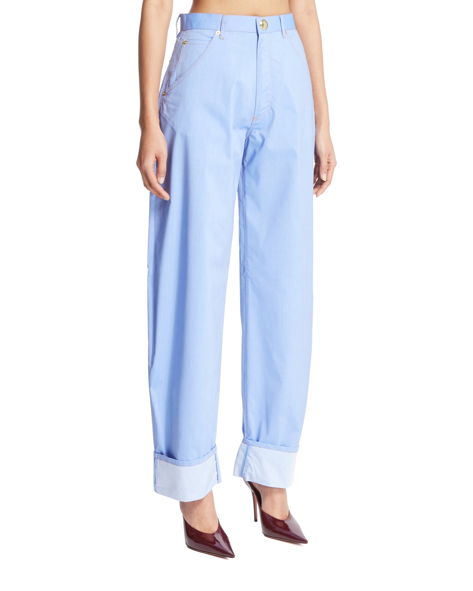 Blue Khris Barrel Leg Pants - 4