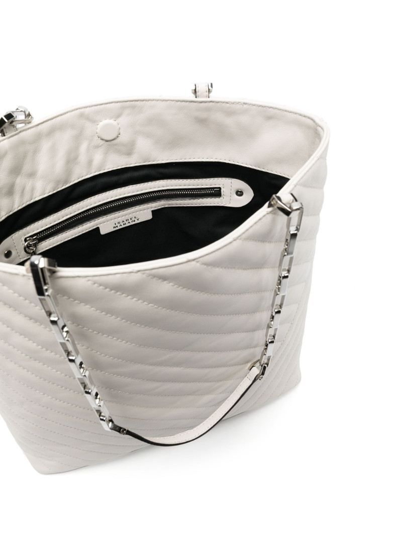 matelassé-effect leather tote bag 5