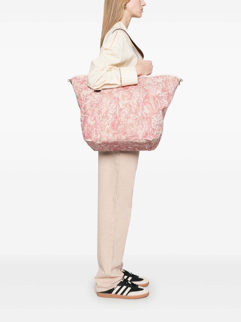 toile de jouy-print canvas tote bag - 2