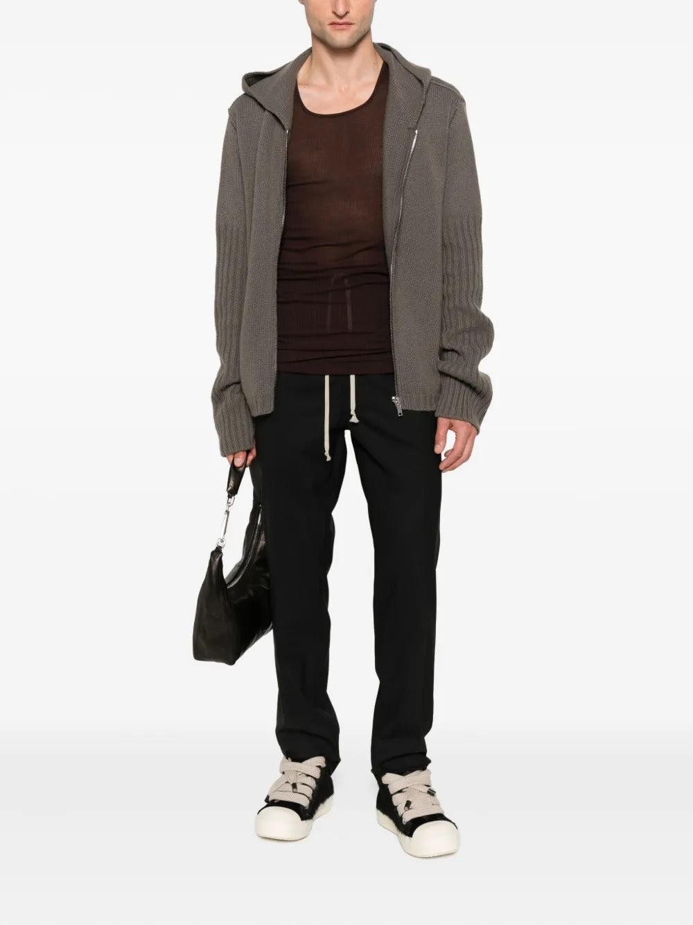 RICK OWENS - Men Wool Drawstring Slim Long Pants - 2