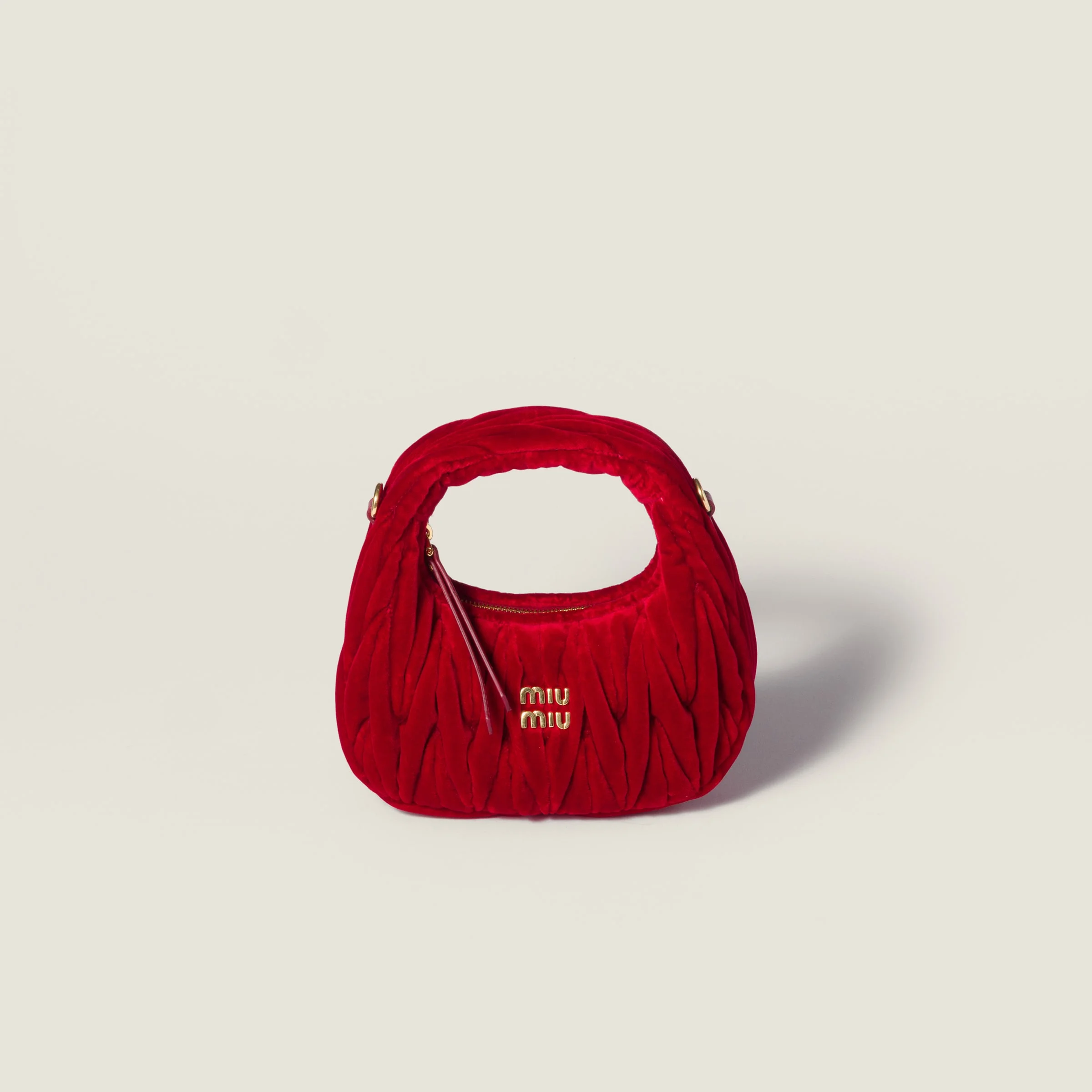Wander matelassé velvet mini-bag - 1