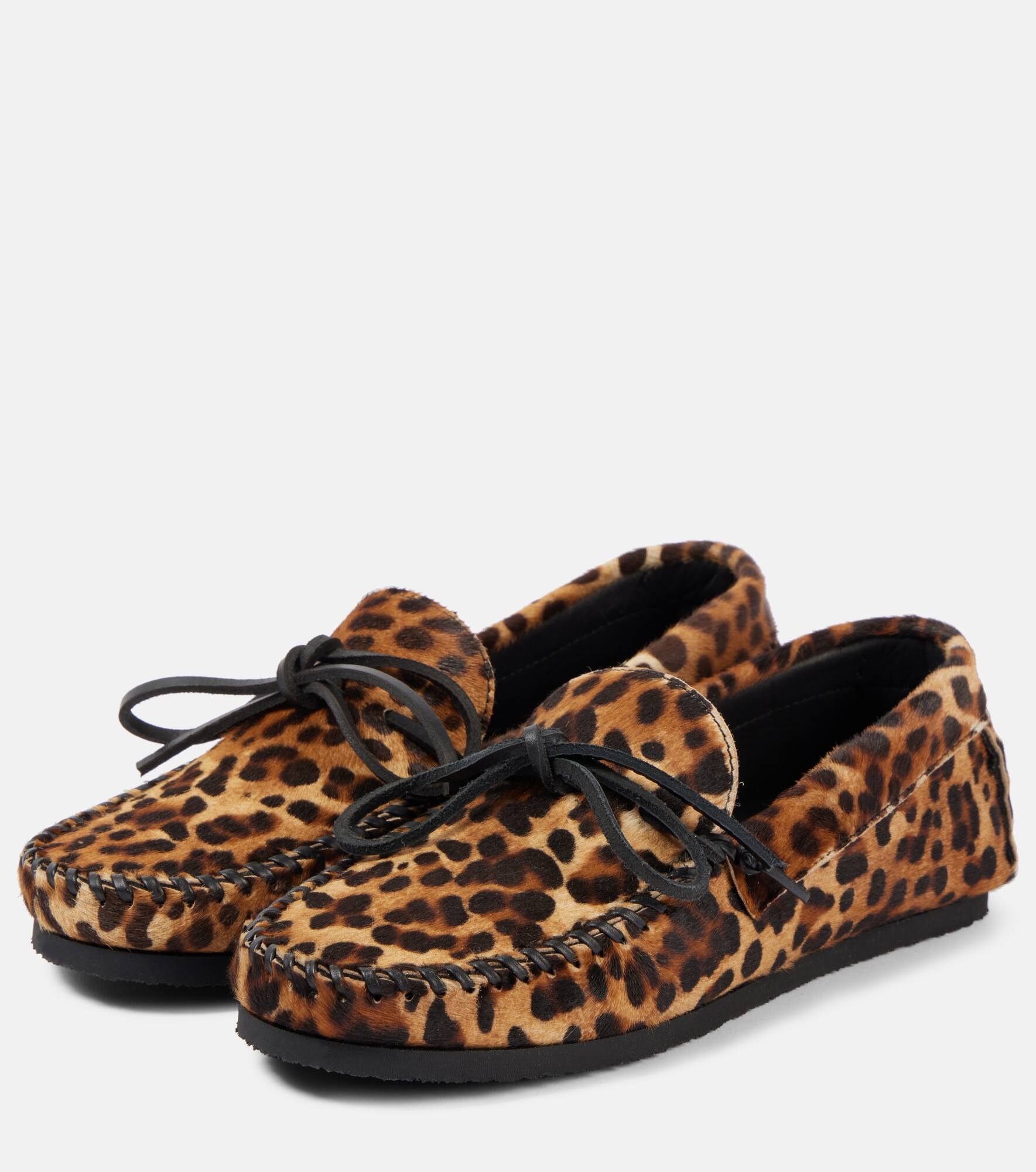 Fitza leopard-print pony hair loafers - 4