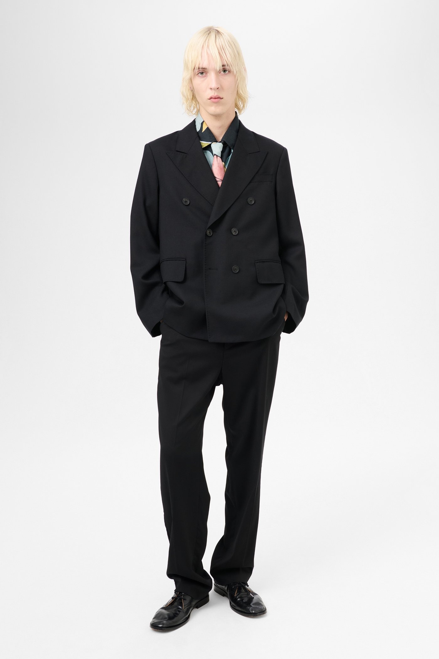 Unconstructed DB Blazer Black Panama Wool - 2