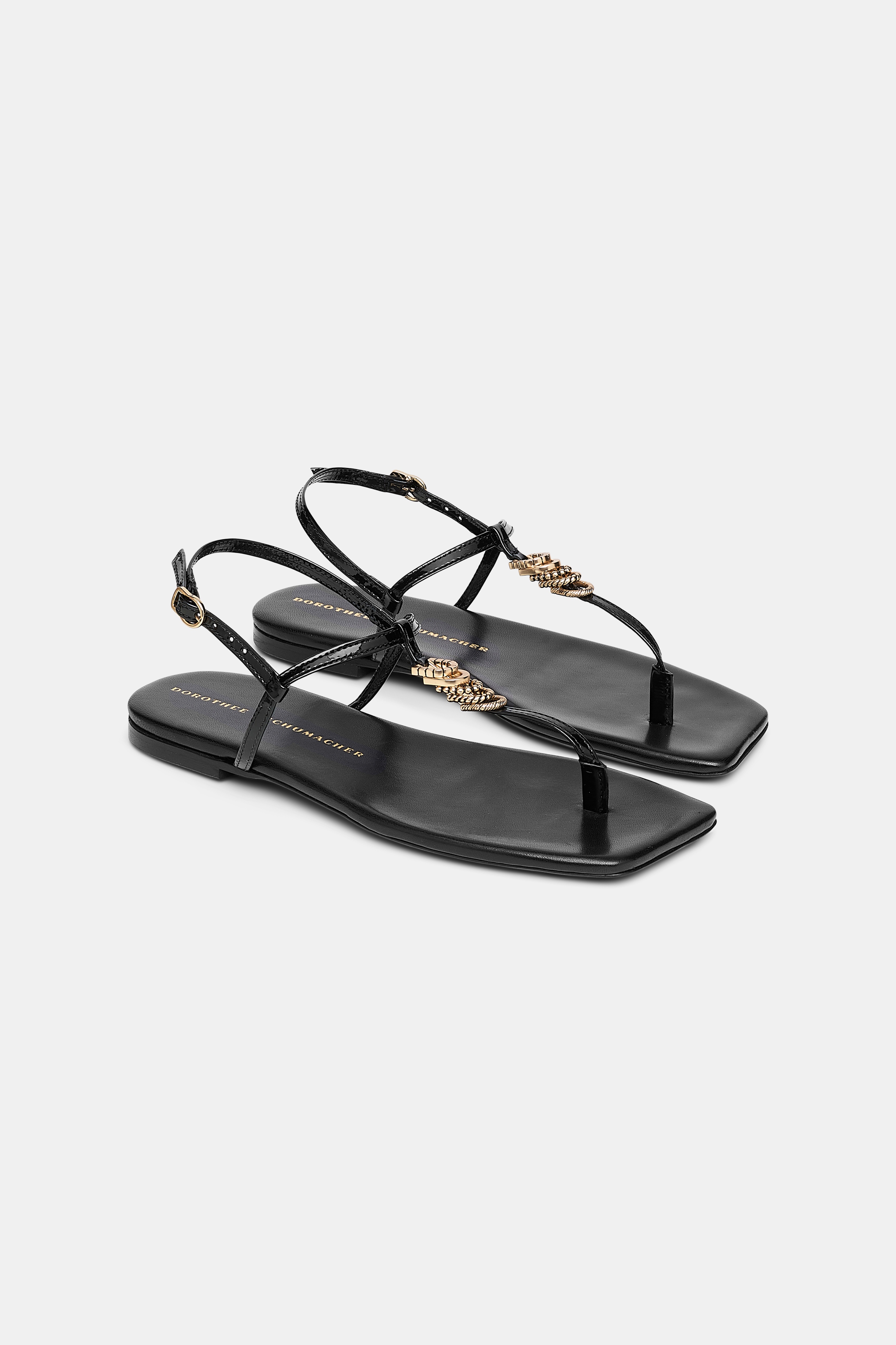 GLOSSY SHINE  D-Ring toe post sandal - 6