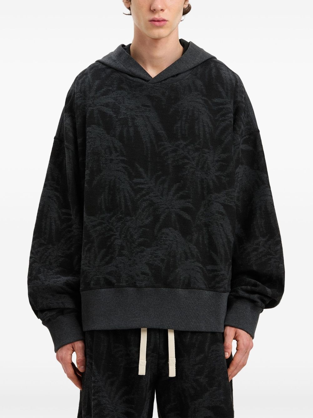 curved-logo hoodie - 3