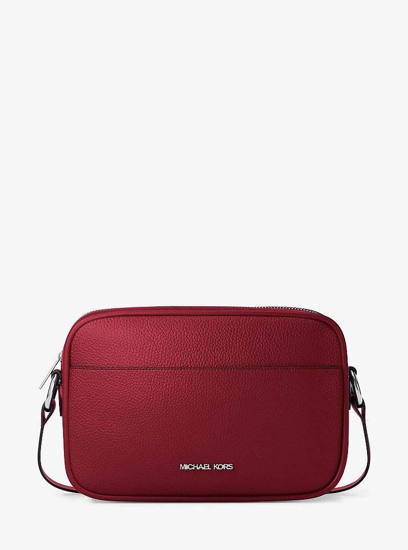 Jet Set Large Pebbled Leather Camera Crossbody Bag - 1
