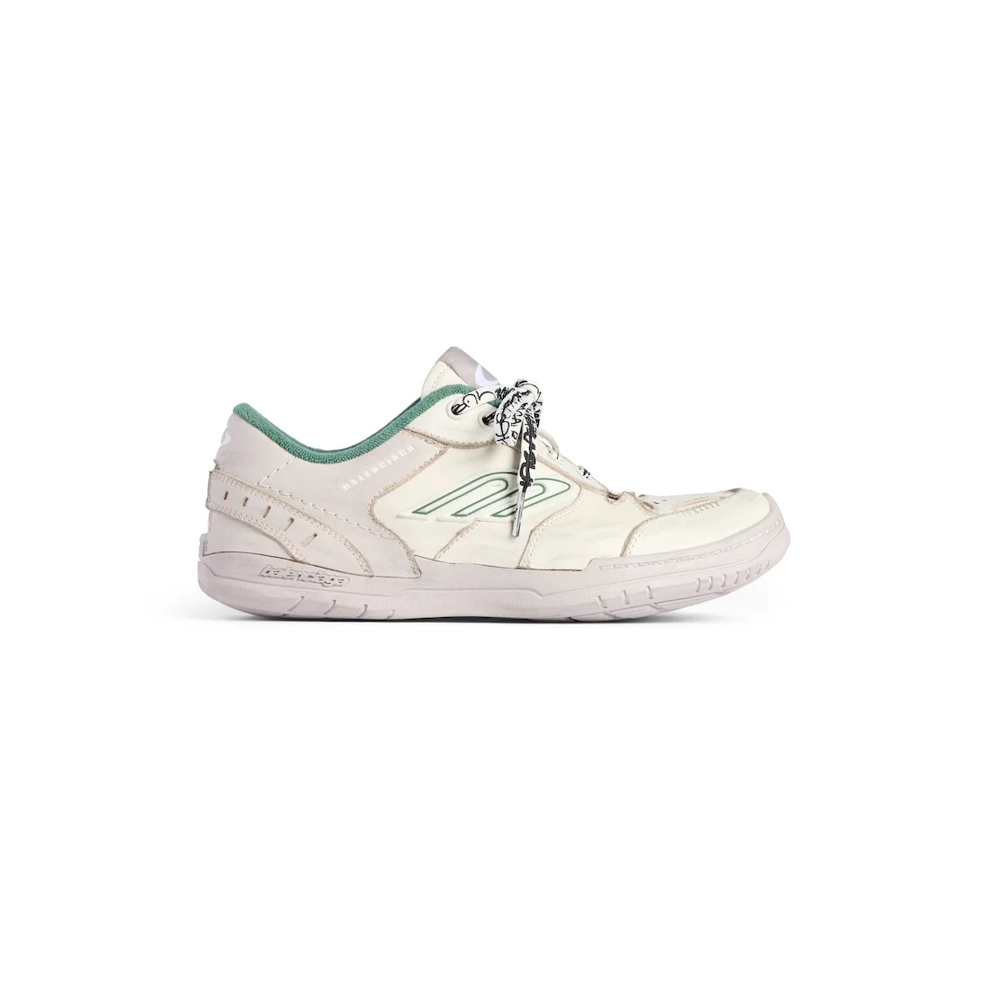 Men's Hamptons Medium Worn-out Sneaker in Beige/green - 1