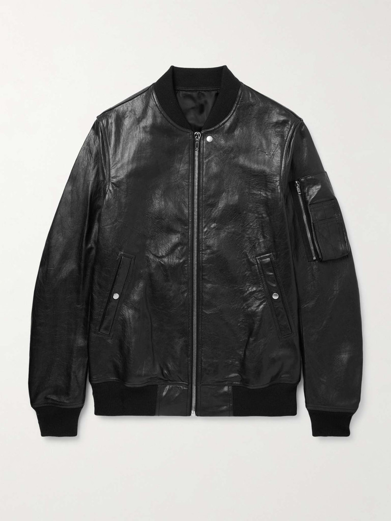 Waxed-Leather Bomber Jacket 1