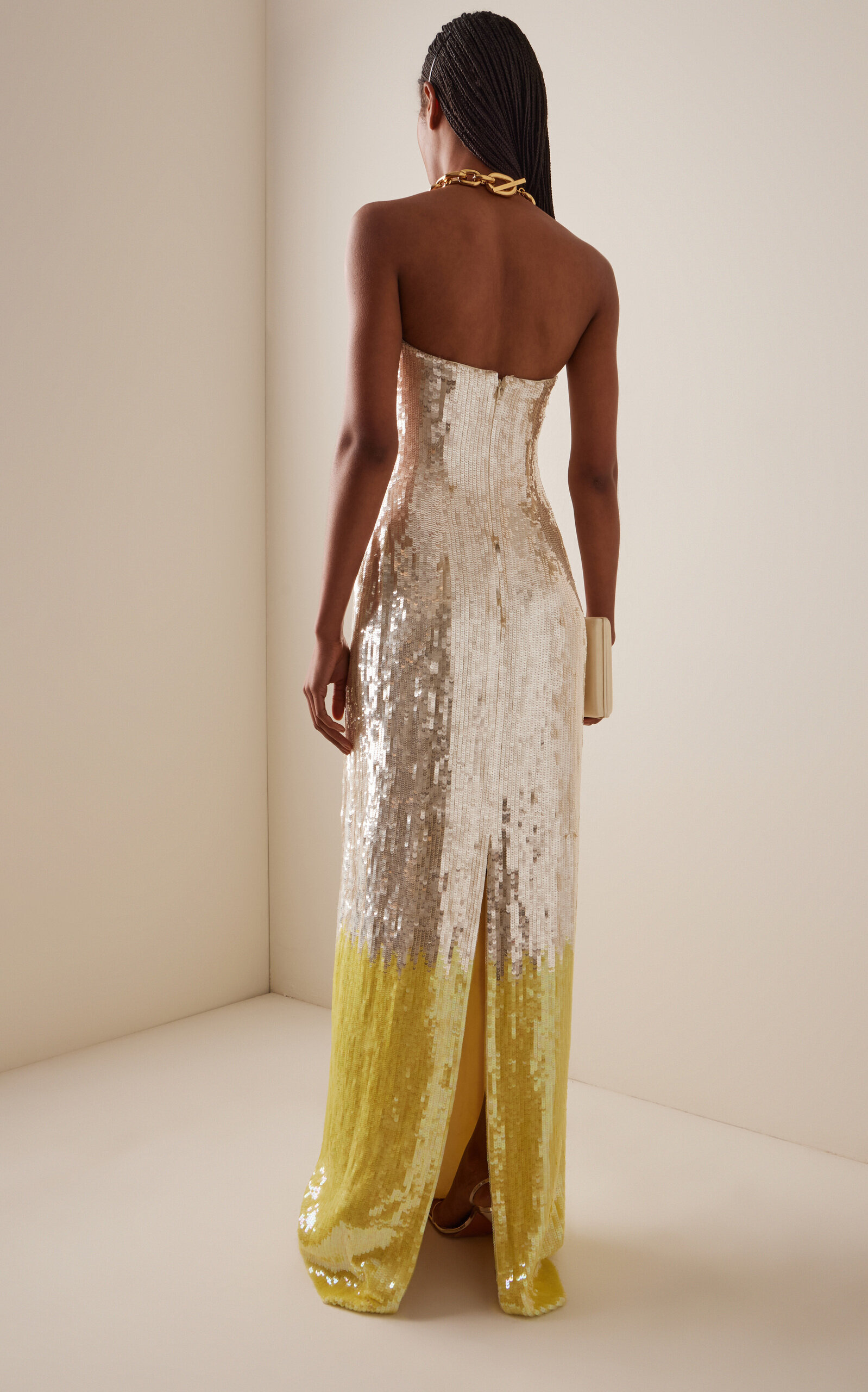 Esperanza Floral Sequined Gown gold - 4