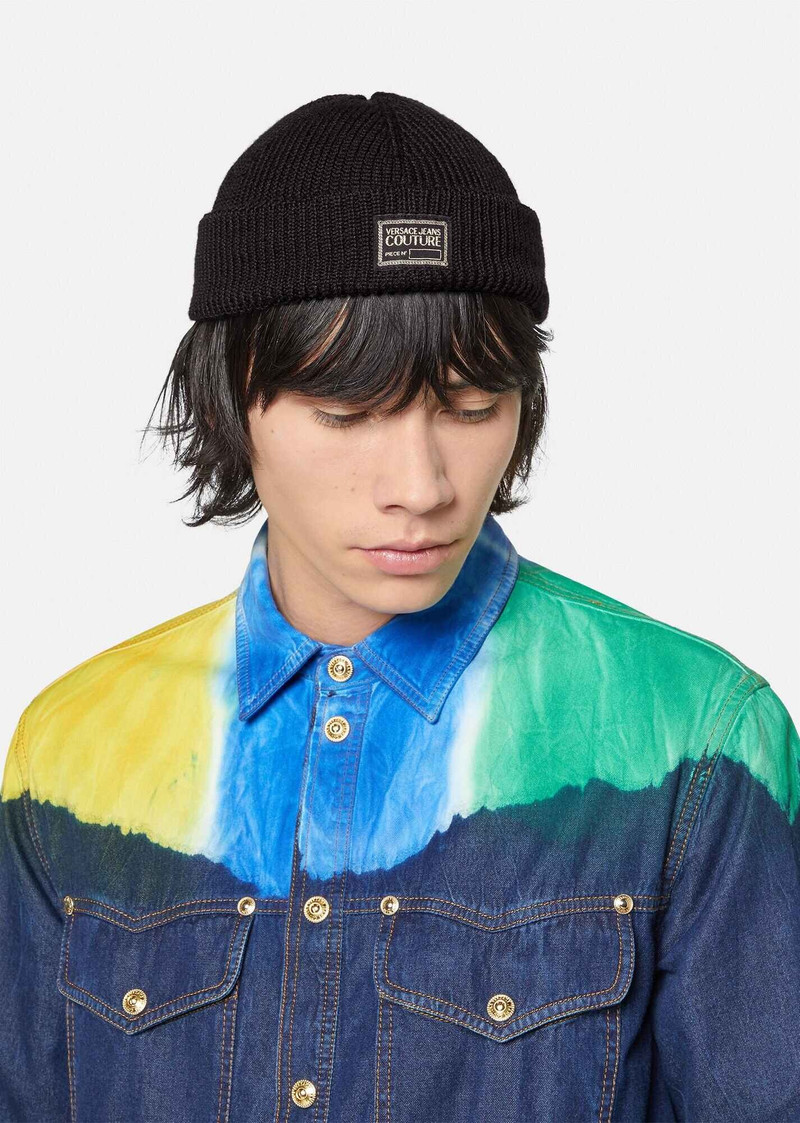 VERSACE JEANS COUTURE Logo Patch Wool Blend Cap outlook